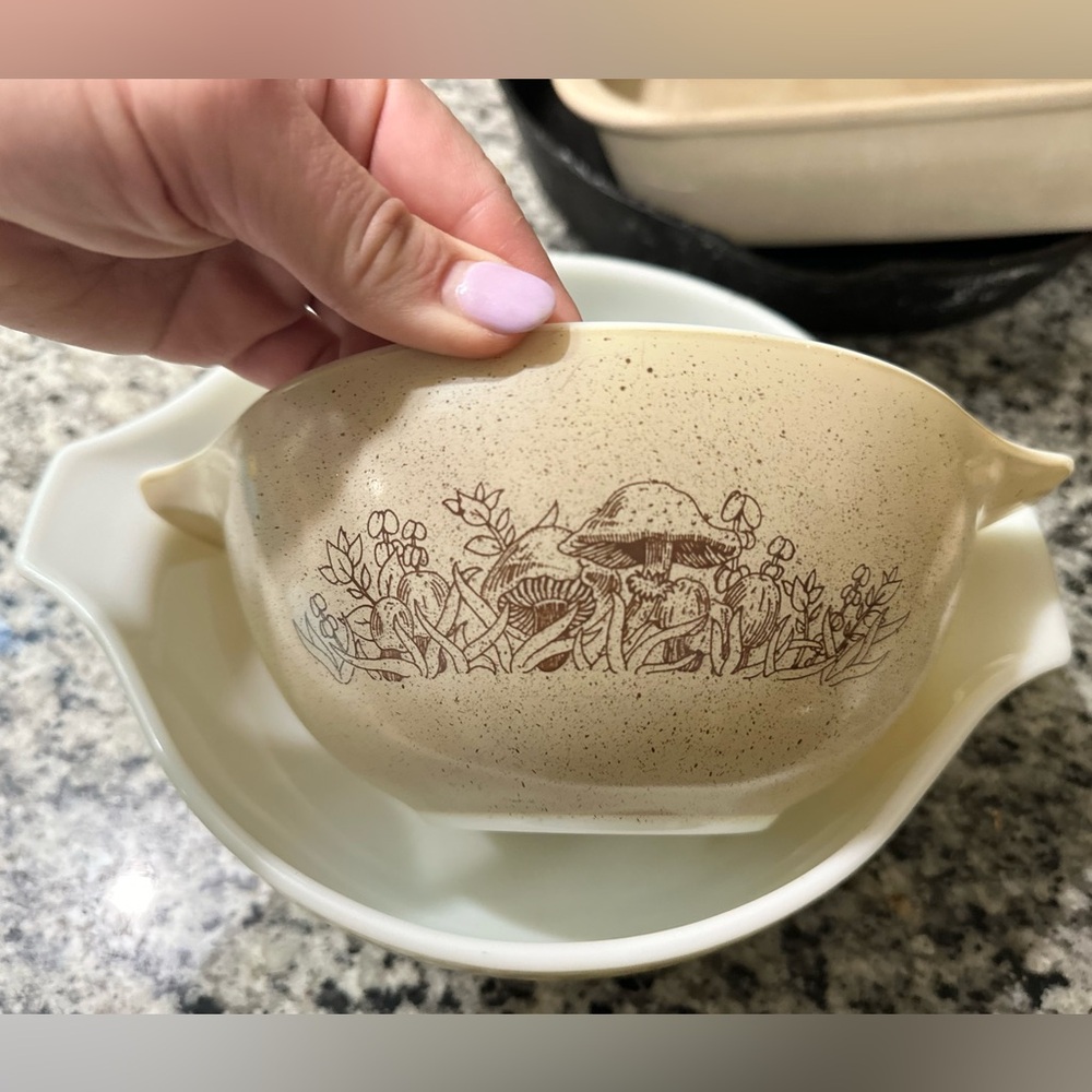 Set Of Two Vintage Pyrex Forest Fancies Mixing Bowls.